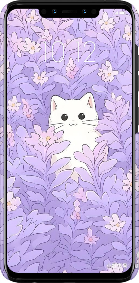 3D пластиковий матовий чехол Котик в цветах для Lenovo S5 Pro - 6390m-1615 изображение 