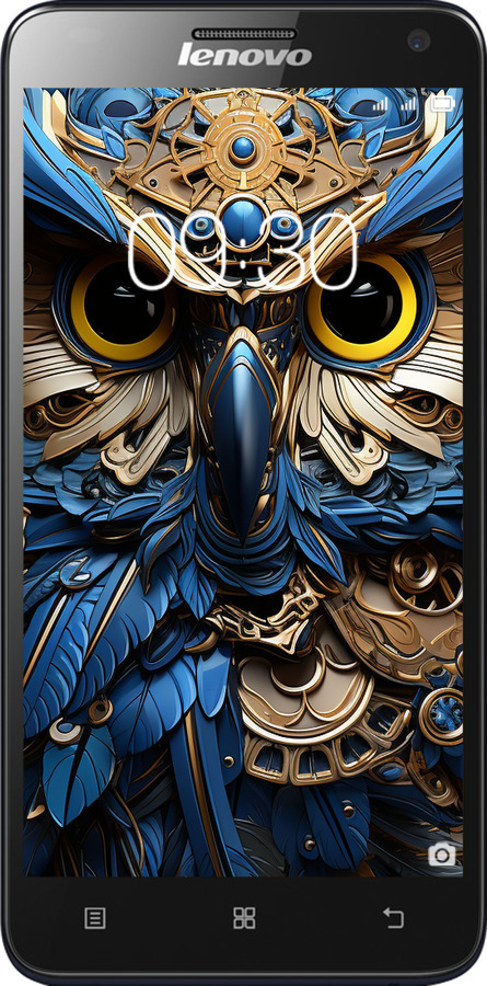 Силиконовый чехол Сова v2 для Lenovo S580 - 5649u-947 изображение 