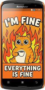 3D пластиковый матовый чехол Funny Cat для Lenovo S820 - 6786m-52 изображение 