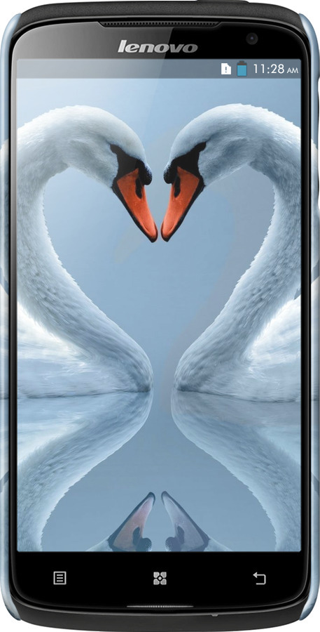 3D пластиковый матовый чехол Лебеди для Lenovo S820 - 6007m-52 изображение 