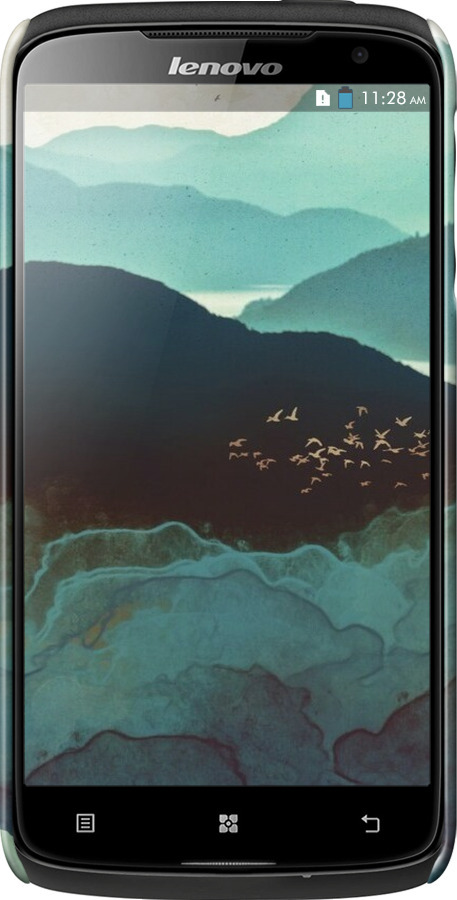 3D пластиковий матовий чехол Із зображенням гір Індіго для Lenovo S820 - 6484m-52 изображение 
