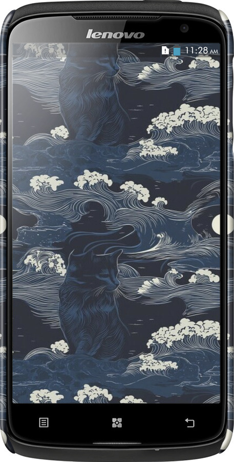 3D пластиковий матовий чехол Морська тематика у стилі арт-деко для Lenovo S820 - 6520m-52 изображение 