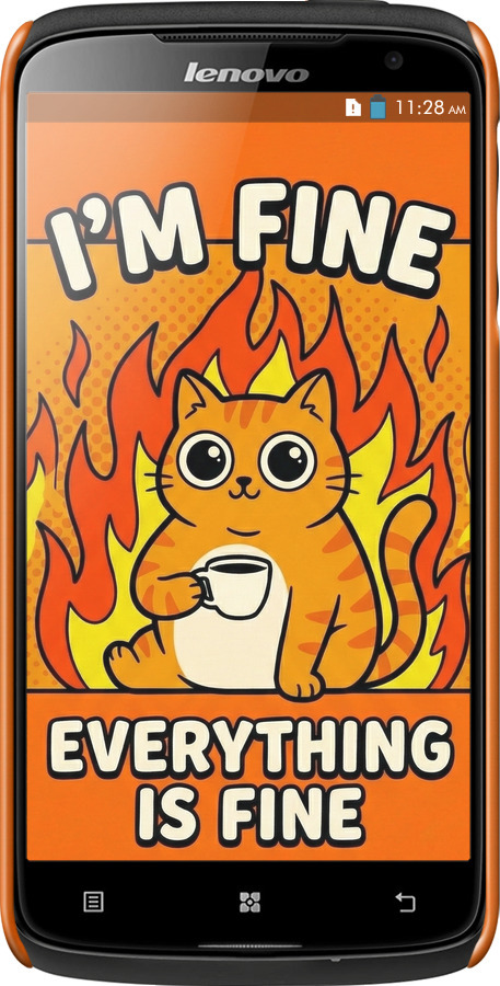 3D пластиковый матовый чехол Funny Cat для Lenovo S820 - 6786m-52 изображение 