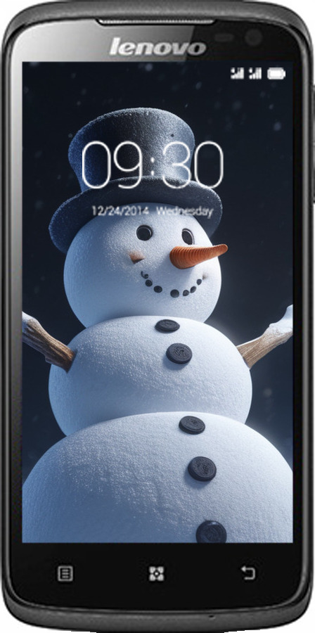 Силиконовый чехол Снеговик для Lenovo S820 - 5826u-52 изображение 