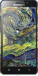 3D пластиковий глянцевий чехол Вінсент Ван Гог. Зоряна ніч для Lenovo S850 - 163c-78 изображение 