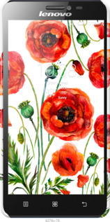 3D пластиковий глянцевий чехол Намальовані маки для Lenovo S850 - 4278c-78 изображение 