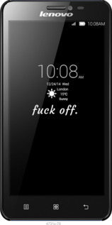 3D пластиковий матовий чехол Fuck off для Lenovo S850 - 4731m-78 изображение 