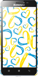 3D пластиковий матовий чехол Серця UA  для Lenovo S850 - 5292m-78 изображение 