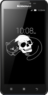 3D пластиковый глянцевый чехол С изображением кота и черепа для Lenovo S850 - 6491c-78 изображение 