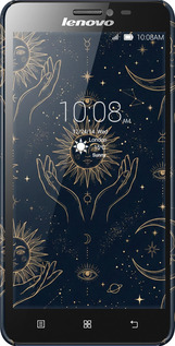 3D пластиковый матовый чехол Celestial Harmony: Sun & Moon Gold Mystic Pattern для Lenovo S850 - 6778m-78 изображение 