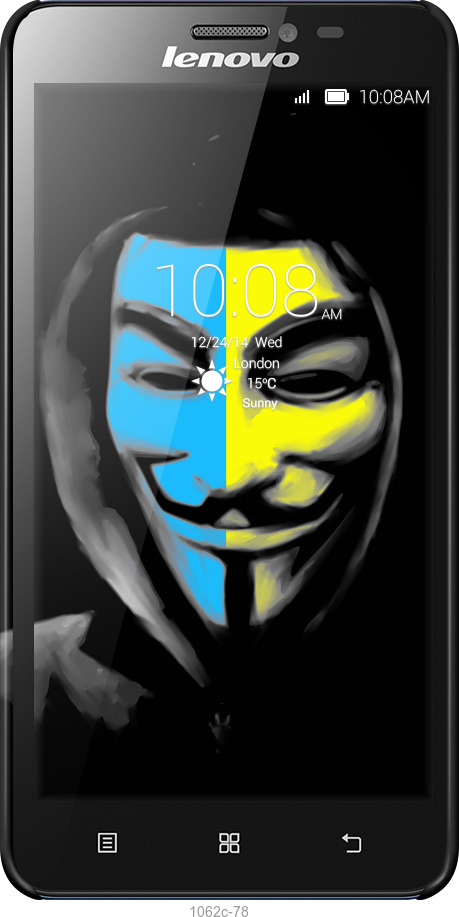 3D пластиковый глянцевый чехол Украинский анонимус для Lenovo S850 - 1062c-78 изображение 