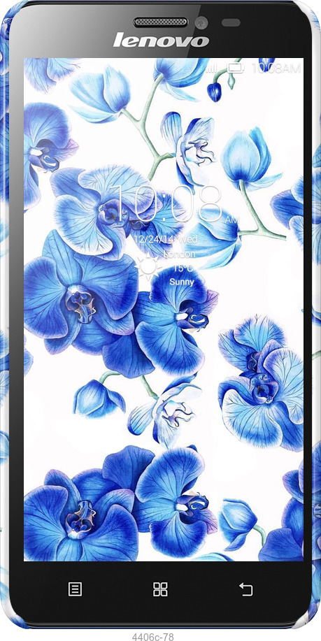 3D пластиковый матовый чехол Голубые орхидеи для Lenovo S850 - 4406m-78 изображение 