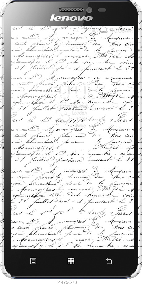 3D пластиковий глянцевий чехол Прописний шрифт  для Lenovo S850 - 4475c-78 изображение 