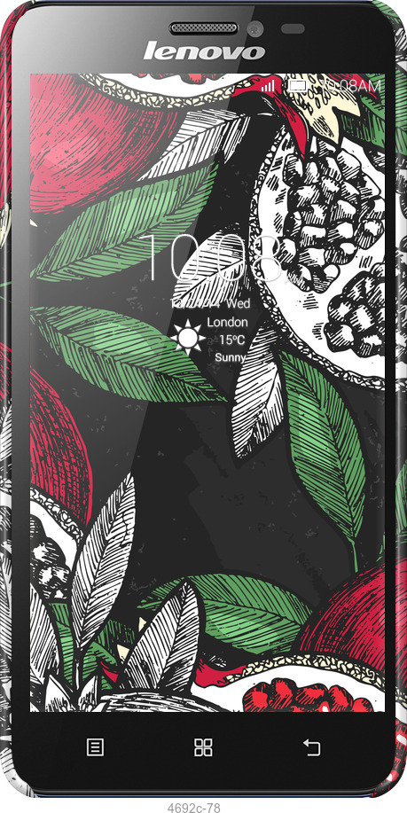 3D пластиковий глянцевий чехол Гранат для Lenovo S850 - 4692c-78 изображение 