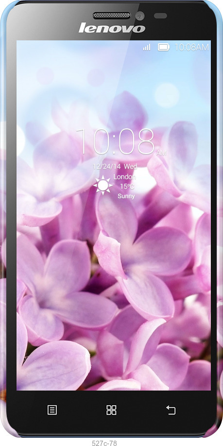 3D пластиковый глянцевый чехол Сирень для Lenovo S850 - 527c-78 изображение 