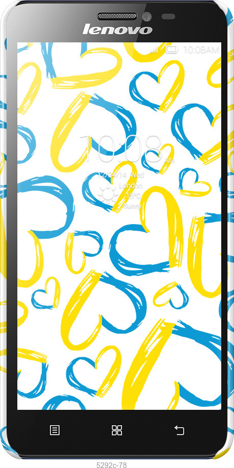 3D пластиковий матовий чехол Серця UA  для Lenovo S850 - 5292m-78 изображение 