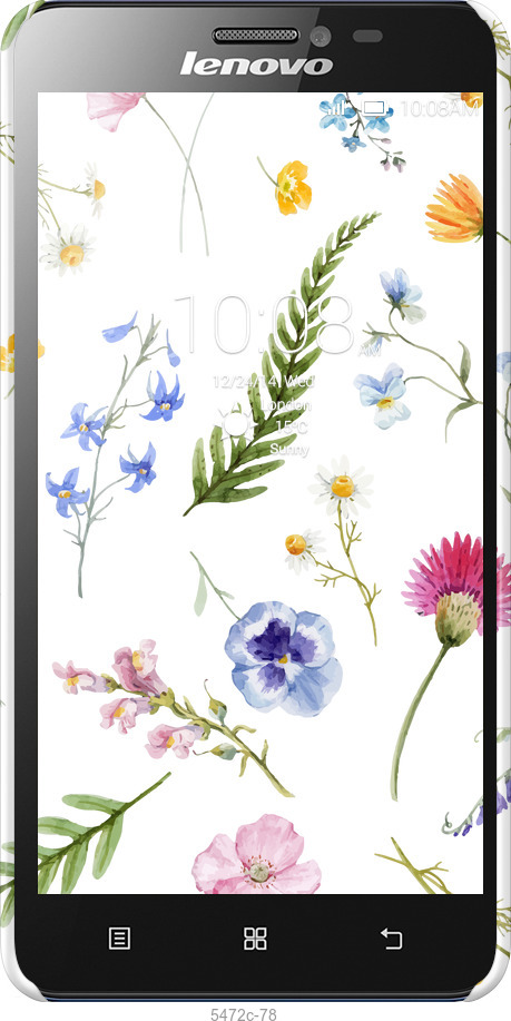 3D пластиковый матовый чехол Цветочный фон v2 для Lenovo S850 - 5472m-78 изображение 