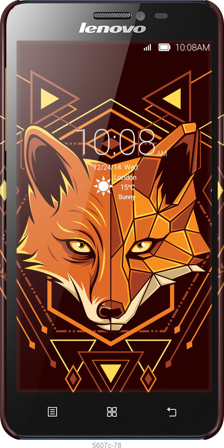 3D пластиковый глянцевый чехол Лиса геометрия для Lenovo S850 - 5607c-78 изображение 
