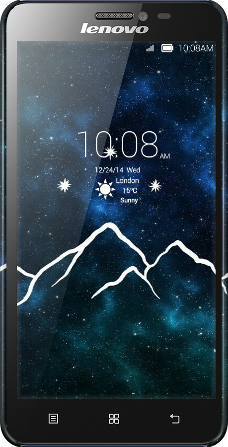 3D пластиковий матовий чехол Гори та зірки намальовані на тлі галактики для Lenovo S850 - 6490m-78 изображение 