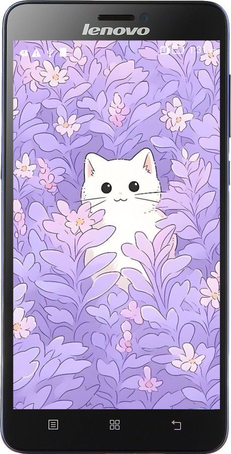 Силіконовий чехол Котик в цветах для Lenovo S850 - 6390u-78 изображение 