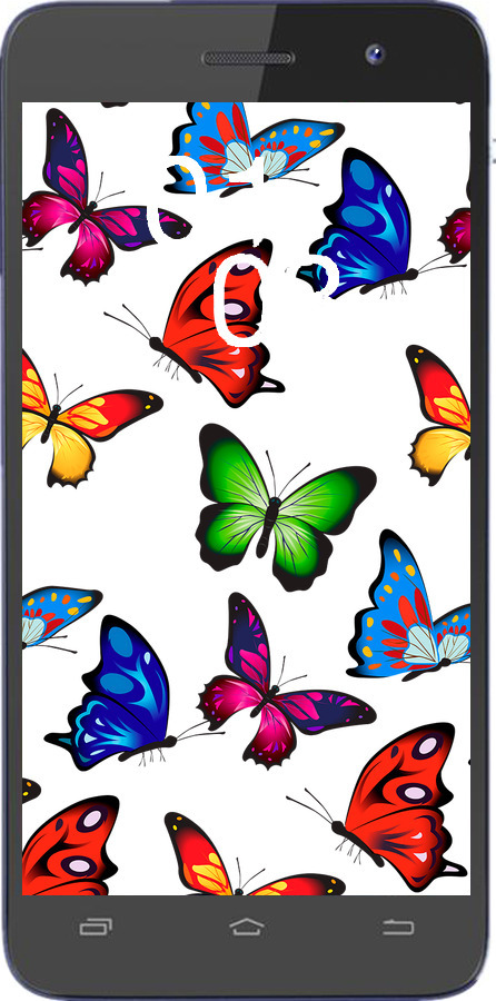 Силиконовый чехол Красочные мотыльки для Lenovo S858T - 4761u-374 изображение 