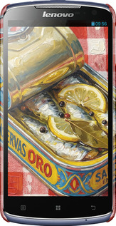 3D пластиковый глянцевый чехол Vintage Sardine Tin Phone для Lenovo S920 - 6772c-53 изображение 