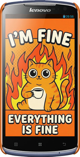 3D пластиковый глянцевый чехол Funny Cat для Lenovo S920 - 6786c-53 изображение 