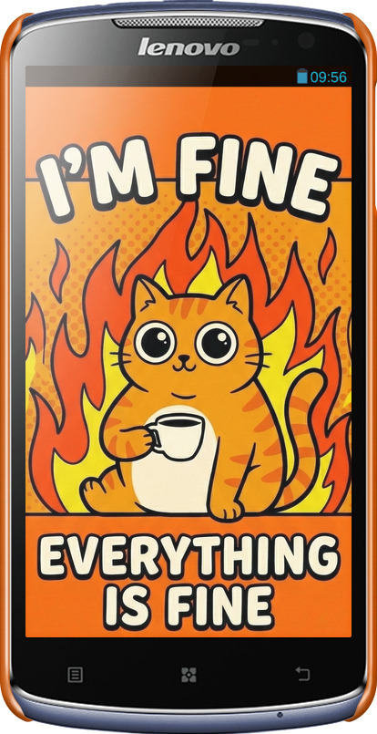 3D пластиковый глянцевый чехол Funny Cat для Lenovo S920 - 6786c-53 изображение 