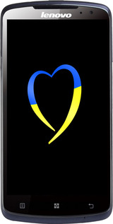 Силиконовый чехол Жёлто-голубое сердце для Lenovo S920 - 885u-53 изображение 