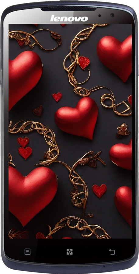 Силіконовий чехол Сердечки для Lenovo S920 - 5831u-53 изображение 