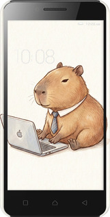 3D пластиковый матовый чехол Funny Capybara CEO Working для Lenovo Vibe C A2020 - 6777m-283 изображение 