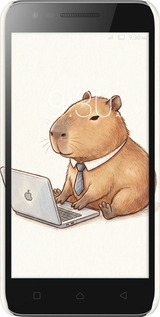 3D пластиковый матовый чехол Funny Capybara CEO Working для Lenovo Vibe C2 - 6777m-397 изображение 