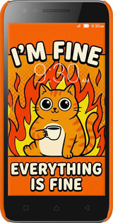 3D пластиковый матовый чехол Funny Cat для Lenovo Vibe C2 - 6786m-397 изображение 