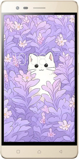 Силиконовый чехол Котик в цветах для Lenovo Vibe K5 Note Pro - 6390u-394 изображение 