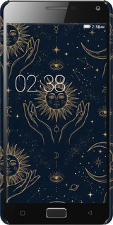 3D пластиковый глянцевый чехол Celestial Harmony: Sun & Moon Gold Mystic Pattern для Lenovo Vibe P1 - 6778c-152 изображение 