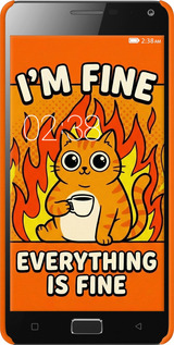 3D пластиковый глянцевый чехол Funny Cat для Lenovo Vibe P1 - 6786c-152 изображение 