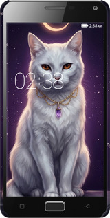 3D пластиковий глянцевий чехол Mystic White Cat Gothic Dark Purple Gold для Lenovo Vibe P1 - 6805c-152 изображение 