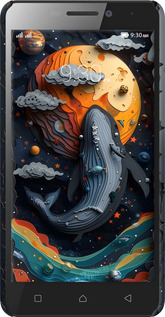 3D пластиковый матовый чехол Кит в космосе для Lenovo Vibe P1m - 6328m-154 изображение 
