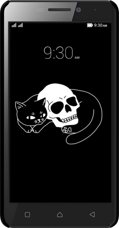 3D пластиковый матовый чехол С изображением кота и черепа для Lenovo Vibe P1m - 6491m-154 изображение 