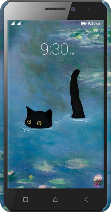 3D пластиковый матовый чехол С изображением кота и водяной лилии Monet для Lenovo Vibe P1m - 6519m-154 изображение 