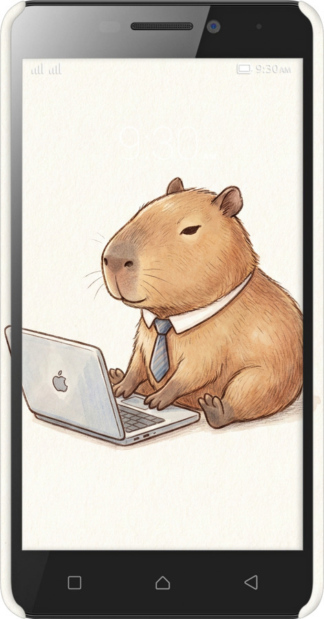 3D пластиковый матовый чехол Funny Capybara CEO Working для Lenovo Vibe P1m - 6777m-154 изображение 