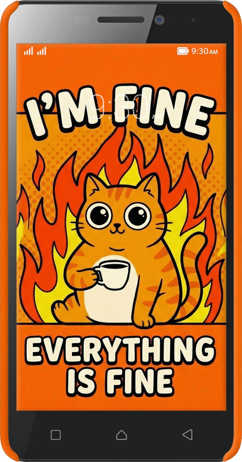 3D пластиковий матовий чехол Funny Cat для Lenovo Vibe P1m - 6786m-154 изображение 