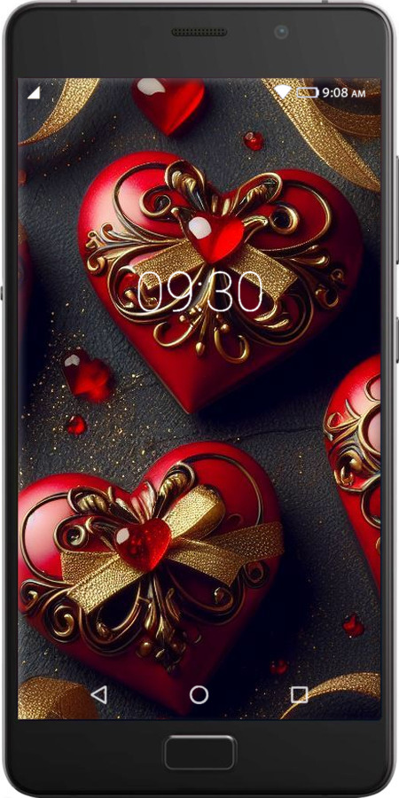 Силиконовый чехол Сердечки v4 для Lenovo Vibe P2 - 5834u-792 изображение 