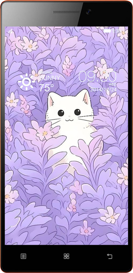 Силіконовий чехол Котик в цветах для Lenovo Vibe X2 - 6390u-238 изображение 