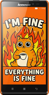 3D пластиковий матовий чехол Funny Cat для Lenovo Vibe Z K910 - 6786m-85 изображение 