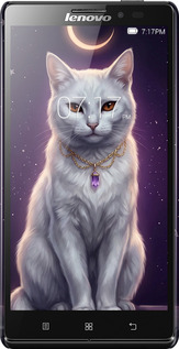 3D пластиковий матовий чехол Mystic White Cat Gothic Dark Purple Gold для Lenovo Vibe Z K910 - 6805m-85 изображение 