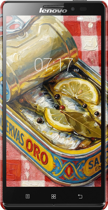 3D пластиковый матовый чехол Vintage Sardine Tin Phone для Lenovo Vibe Z K910 - 6772m-85 изображение 