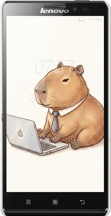 3D пластиковый матовый чехол Funny Capybara CEO Working для Lenovo Vibe Z K910 - 6777m-85 изображение 