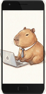 3D пластиковый матовый чехол Funny Capybara CEO Working для Lenovo ZUK Z2 - 6777m-827 изображение 