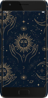 3D пластиковый матовый чехол Celestial Harmony: Sun & Moon Gold Mystic Pattern для Lenovo ZUK Z2 - 6778m-827 изображение 